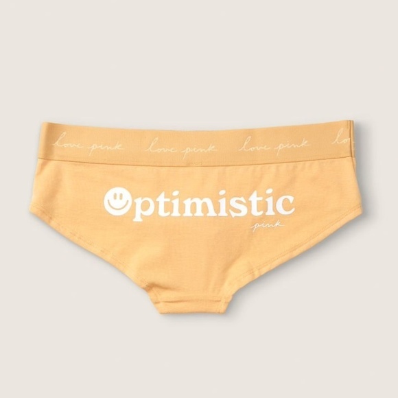 New Victoria’s Secret Pink Logo Hipster Panty Yellow Optimistic Sizes XS & Small - Picture 2 of 12